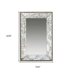 24" Silver Glass Framed Accent Mirror