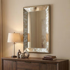 24" Silver Glass Framed Accent Mirror