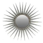 30" Silver Metal Sunburst Framed Accent Mirror