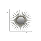 30" Silver Metal Sunburst Framed Accent Mirror