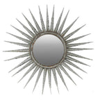 30" Silver Metal Sunburst Framed Accent Mirror