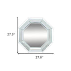 28" Silver Octagon Glass Framed Accent Mirror