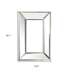 18" Silver Beveled Glass Framed Accent Mirror