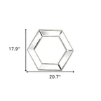 18" Silver Hexagon Glass Framed Accent Mirror