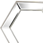 18" Silver Hexagon Glass Framed Accent Mirror