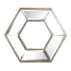 12" Silver Wood Hexagon Framed Accent Mirror