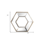 12" Silver Wood Hexagon Framed Accent Mirror