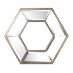 12" Silver Wood Hexagon Framed Accent Mirror