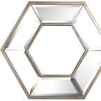 12" Silver Wood Hexagon Framed Accent Mirror