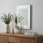 32" Silver Lighted Frame Accent Mirror
