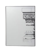 Set of Six Decorative Antiqued Glass Black Metal Framed Mirror Set