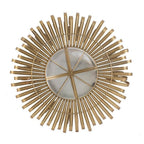 27" Gold Sunburst Iron Framed Accent Mirror
