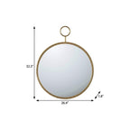32" Gold Round Iron Framed Accent Mirror