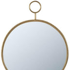 28" Gold Round Iron Framed Accent Mirror