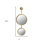 29" Gold Round Iron Framed Accent Mirror