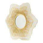 27" Gold Floral Sunburst Iron Framed Accent Mirror
