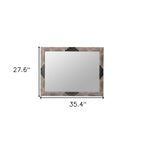 28" Gray Framed Accent Mirror