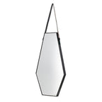 32" Black Hexagon Wood Framed Accent Mirror