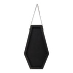 32" Black Hexagon Wood Framed Accent Mirror
