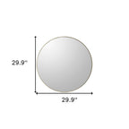 30" Gold Round Wood Framed Accent Mirror