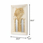 Set of Two 30" White and Gold Wood Framed Accent Mirrors