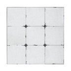 36" Black Square Iron Framed Antiqued Glass Accent Mirror
