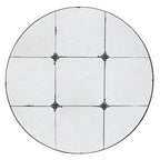 36" Black Round Iron Framed Antiqued Glass Accent Mirror