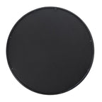 36" Black Round Iron Framed Antiqued Glass Accent Mirror