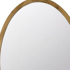 35" Brown Oval Solid Wood Framed Accent Mirror