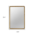 35" Brown Solid Wood Framed Accent Mirror