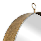 28" Gold Round Iron Framed Accent Mirror