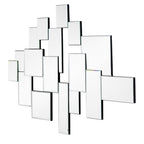 30" Clear Abstract Glass Contemporary Panels Unframed Accent Mirror