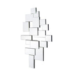 30" Clear Abstract Glass Contemporary Panels Unframed Accent Mirror