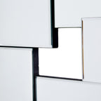 30" Clear Abstract Glass Contemporary Panels Unframed Accent Mirror