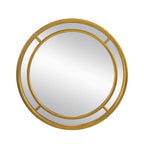 35" Gold Geo Dot Round Double Frame Accent Mirror