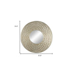 31" Silver Round Dimensional Thick Frame Accent Mirror