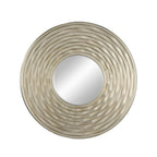 31" Silver Round Dimensional Thick Frame Accent Mirror