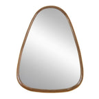 37" Brown Abstract Wood Framed Accent Mirror
