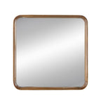 32" Brown Square Wood Framed Accent Mirror