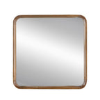 32" Brown Square Wood Framed Accent Mirror