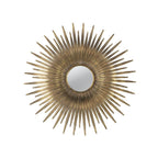 28" Gold Sunburst Iron Framed Accent Mirror