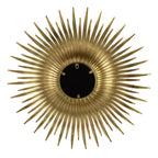 28" Gold Sunburst Iron Framed Accent Mirror