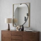 40" Gold Iron Framed Accent Mirror