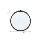 30" Black Crowned Top Antiqued Glass Round Framed Accent Mirror