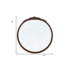 30" Brown Crowned Top Antiqued Glass Framed Accent Mirror