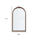 42" Brown Crowned Top Antiqued Glass Arch Framed Accent Mirror