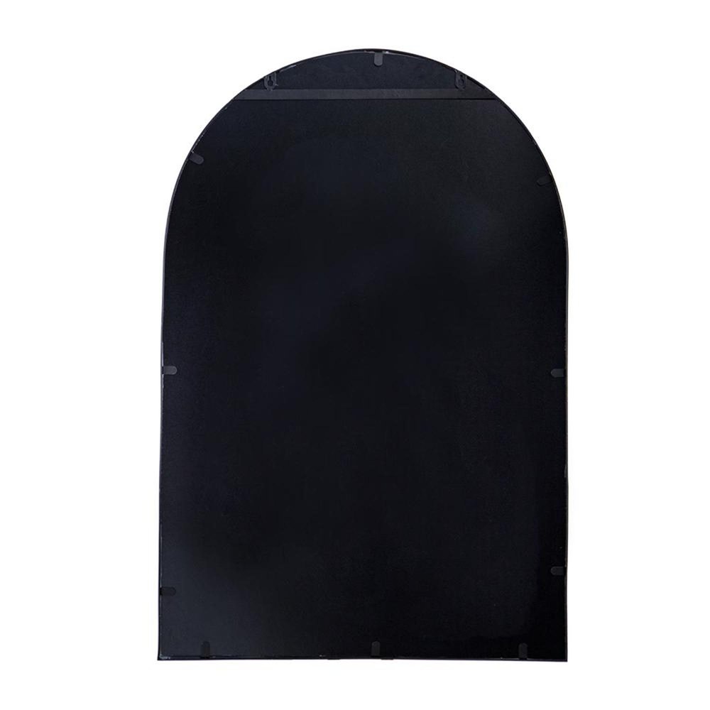 36" Black Arch Metal Framed Accent Mirror
