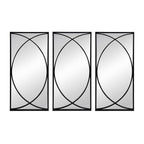 Set of Three Black Iron Framed Accent Mirror