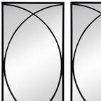 Set of Three Black Iron Framed Accent Mirror