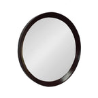 20" Dark Brown Round Wood Framed Accent Mirror